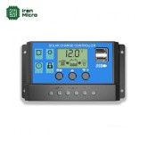 شارژ کنترلر پنل های خورشیدی LCD دار با PWM - مدل 24-12 ولت - 10 آمپر به همراه خروجی USB