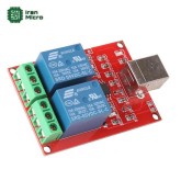 ماژول کنترل رله دو کاناله با پورت USB و چیپ TINY45