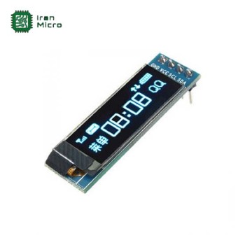 ماژول نمایشگر OLED سایز 0.91 اینچ با ارتباط I2C - رنگ سفید