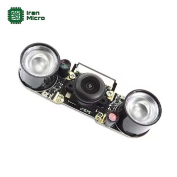 ماژول دوربین 5 مگا پیکسل OV5647 همراه با ال ای دی دید در شب و کابل رابط - مخصوص رزبری پای
