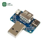 برد تبدیل USB یونیورسال 4 پورت نری و مادگی به میکرو یو اس بی و TYPE-C - مدل XFW-USB4